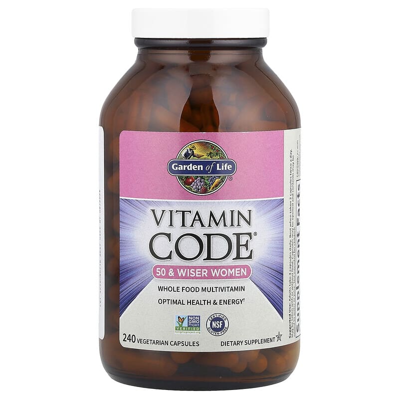 Garden of Life, Vitamin Code®, Whole Food Multivitamin for Women, 50 & Wiser, 240 Vegetarian Capsules