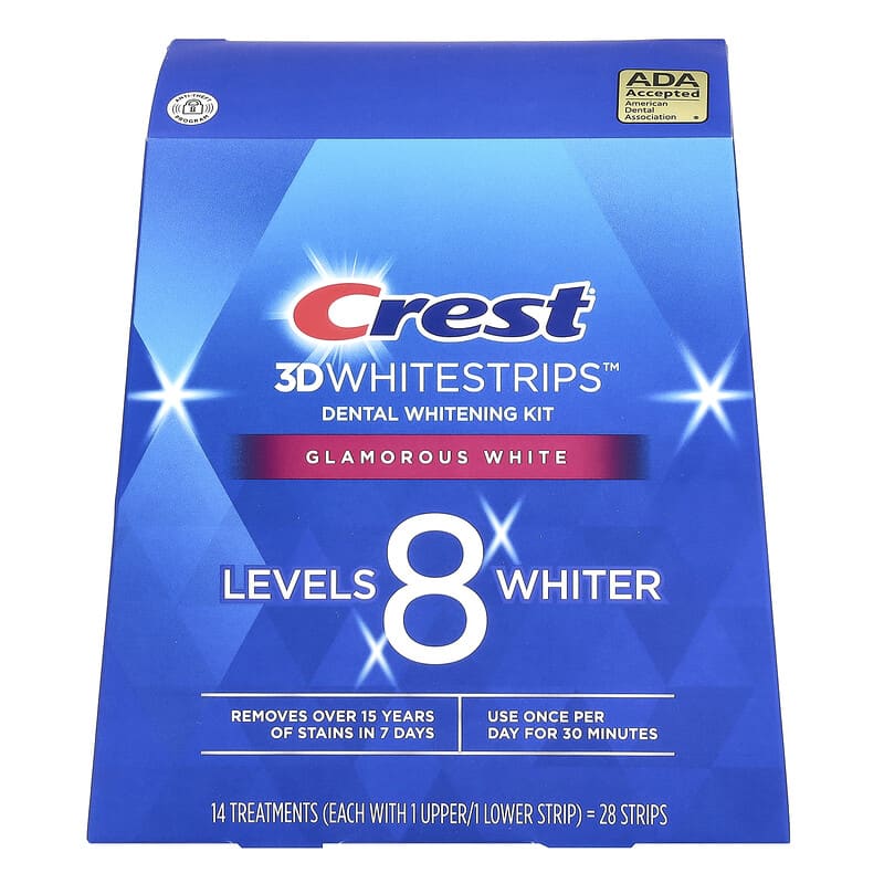 Crest, 3D Whitestrips™, Dental Whitening Kit, Glamorous White, 28 Strips