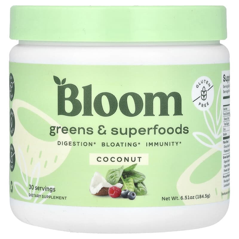 Bloom, Greens & Superfoods, Coconut, 6.51 oz (184.5 g)