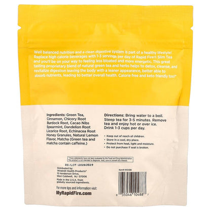 RAPIDFIRE, Slim Tea, Lemon, 14 Pyramid Tea Sachets