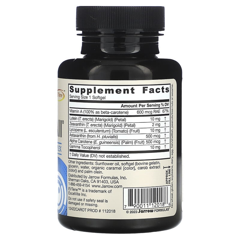 Jarrow Formulas, CarotenAll, Mixed Carotenoids Complex, 60 Softgels