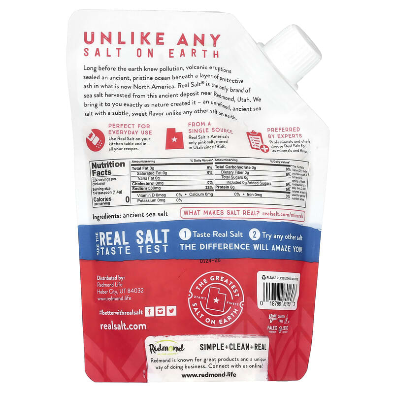 Redmond Trading Company, Real Salt®, Ancient Kosher Sea Salt, 16 oz (454 g)