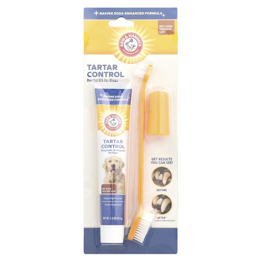 Arm & Hammer, Tartar Control, Dental Kit For Dogs, Beef , 3 Piece Kit
