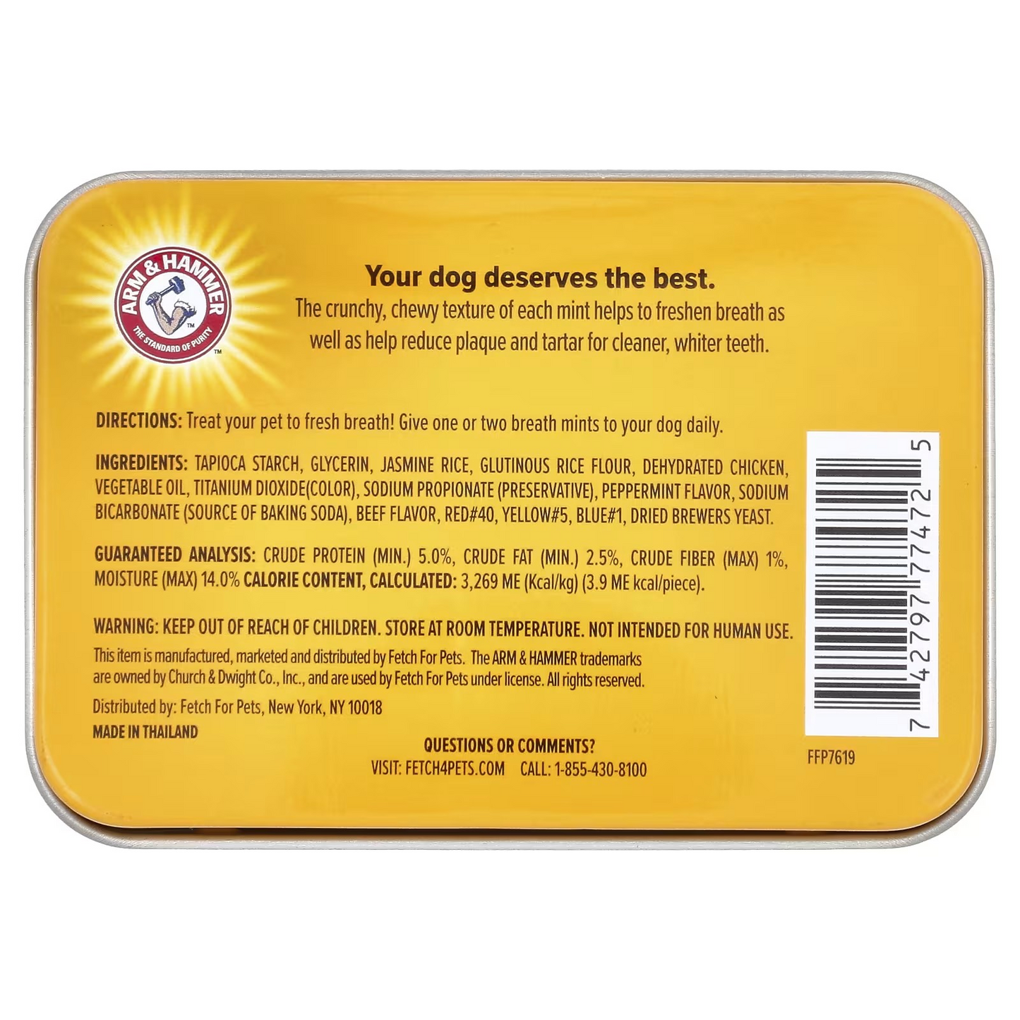 Arm & Hammer, Tartar Control Dental Mints For Dogs, Fresh Mint Scent, Beef, 40 Mints, 1.7 oz (48.2 g)