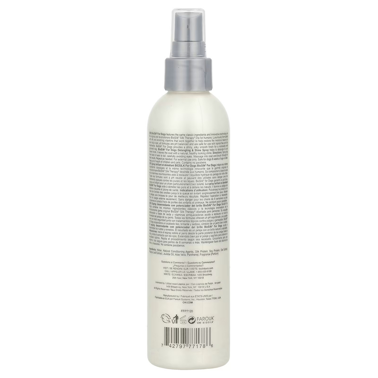 Biosilk, Silk Therapy®, Detangling & Shine Spray, For Dogs, 8 fl oz (237 ml)