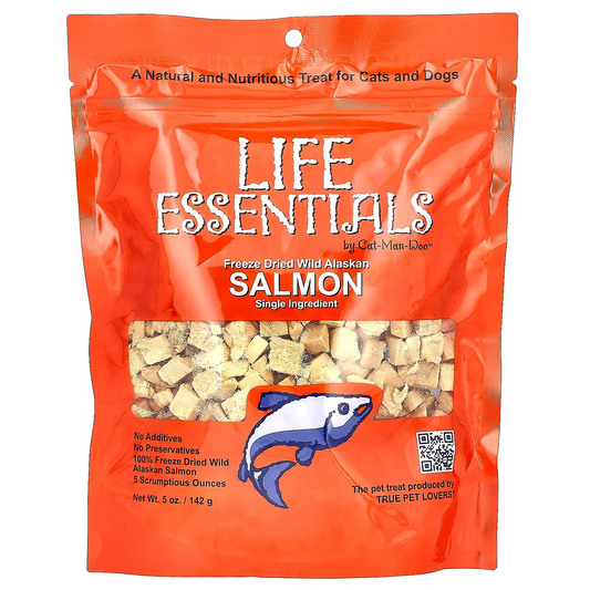 Cat-Man-Doo, Life Essentials, Freeze Dried Wild Alaskan Salmon, For Cats and Dogs, 5 oz (142 g)