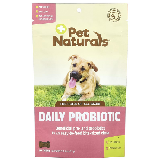 Pet Naturals, Daily Probiotic, For Dogs, All Sizes, 60 Chews, 2.54 oz (72 g)