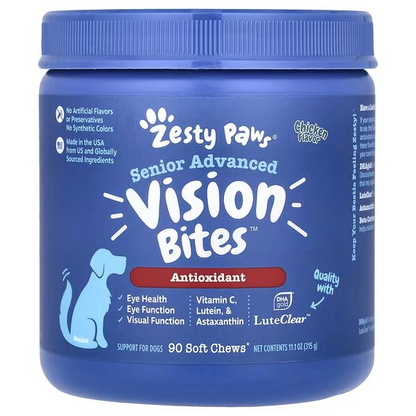 Zesty Paws, Senior Advanced, Vision Bites, For Dogs, Chicken, 90 Soft Chews, 11.1 oz (315 g)