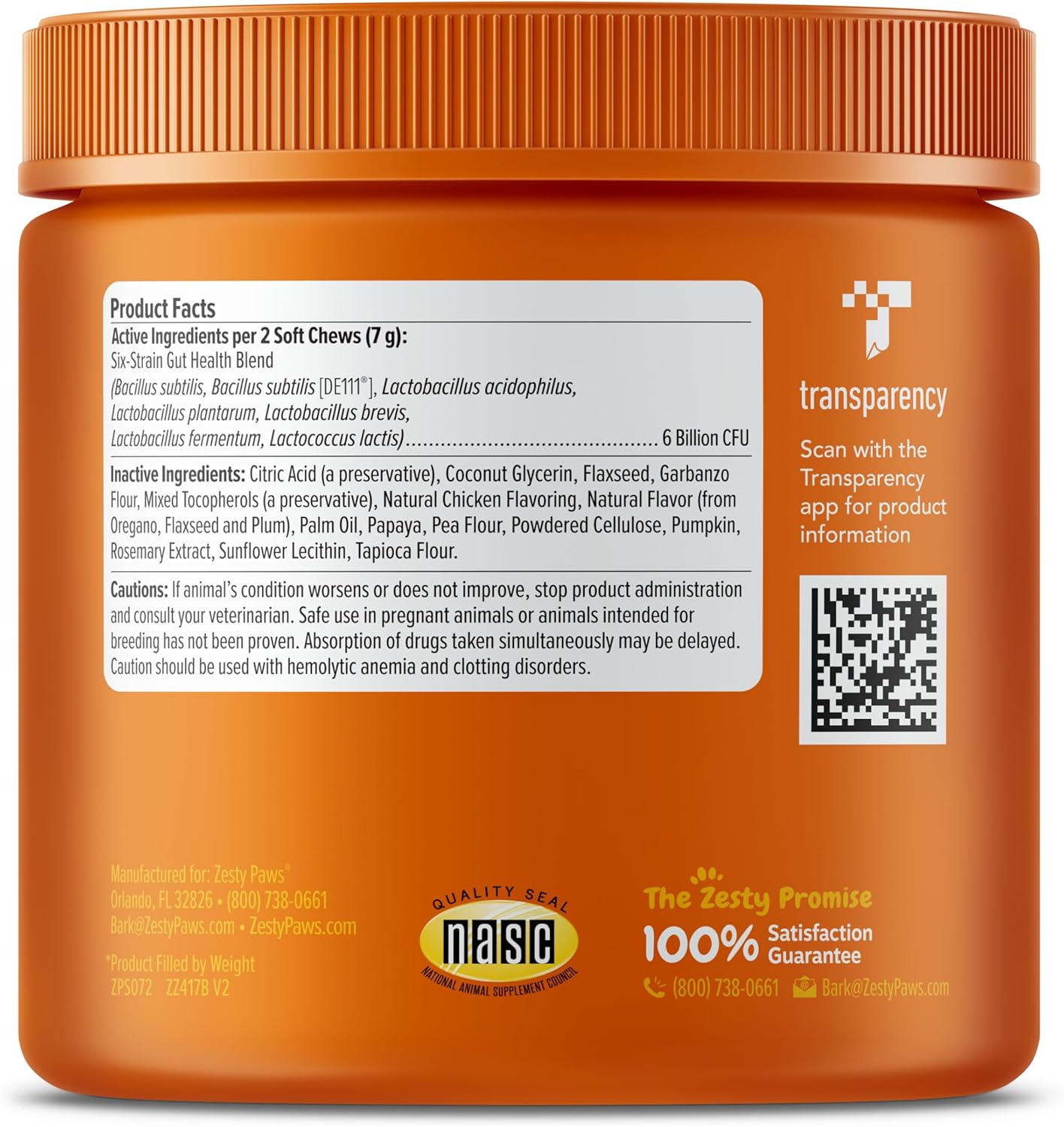 Zesty Paws, Probiotic Bites, For Dogs, All Ages, Chicken, 90 Soft Chews, 11.1 oz (315 g)