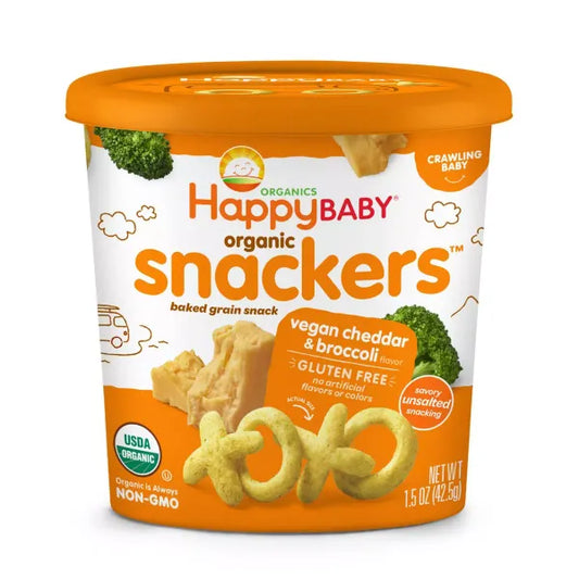 Happy Baby Organics, Organic Snackers, Vegan Cheddar & Broccoli, 1.5 oz