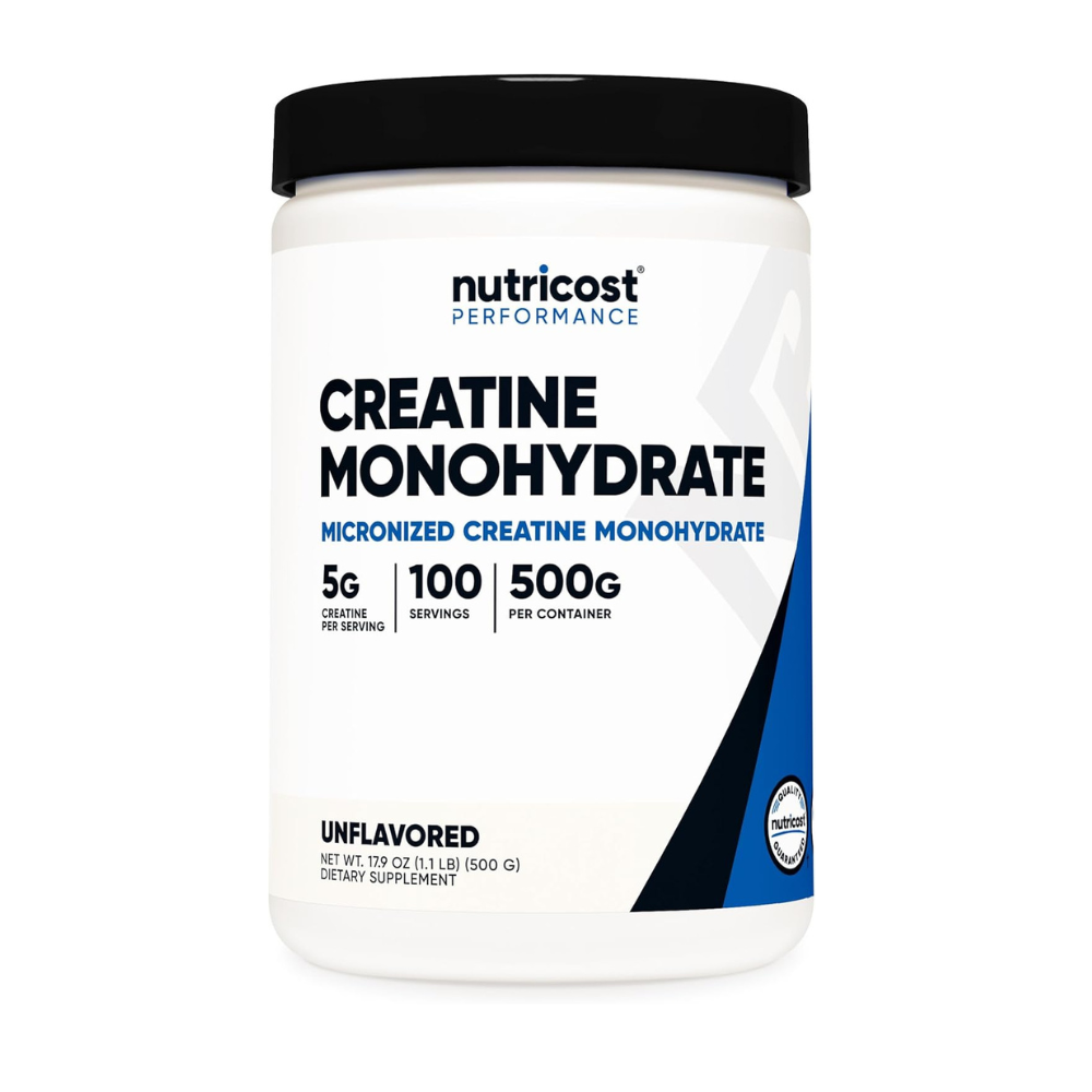 Nutricost Micronized Creatine Monohydrate with Strength and Endurance Powder Non-GMO and Gluten-Free Unflavored, 500 Grams